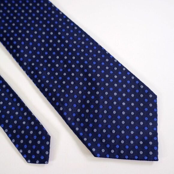 Express Other - Express Blue Polka Dot Woven Italian‎ Silk Tie